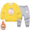 Ropa Infantil para Niñas Kt Cat Conjunto de Sudadera de Terciopelo para Niñas Otoño e Invierno 2022 Top Pantalones Estilo Occidental para Niños Conjunto de Dos Piezas para Niñas