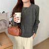 Venda Direta do Fabricante: Suéter de Tricô Retrô com Torção 2025 Outono Novo Estilo Coreano Slim Fit Elegante Versátil Alta Qualidade para Mulheres