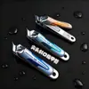 Cortador de Unhas Médio Plano Jinda V9, Faca de Manicure com Ponta Inclinada em Aço Carbono, Par Combinando de Cortadores de Unhas Planos com Ponta Inclinada
