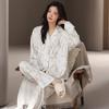 Pijama de algodón de manga larga para mujer, cárdigan floral de algodón, ropa de abrigo para mujer, ropa de hogar transfronteriza, primavera y otoño de 2025