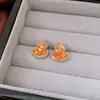 Pendientes de Calabaza de Vidrio con Circonita de Aguja Plateada, Nuevo Diseño Estilo Chino, Pendientes de Alta Gama, Lujo Ligero, Exquisitos, de Nicho, Versátiles