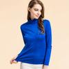 Camiseta Básica de Cuello Alto de Seda Huaye Otoño e Invierno para Mujer, Suéter de Manga Larga, Top de Punto de Seda de Morera Talla Grande para Mujer