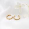 Zhongxing Nuevo Clip de Oreja Simple AB Sin Agujeros en las Orejas para Mujer de Cobre Fundido 14K Edición Coreana Accesorios de Pendientes Clip de Oreja