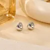 Em Estoque para Atacado: Novo Estilo Europeu e Americano, Brincos Elegantes e Simples em Formato de Croissant, Banhados a Cobre com Ouro Real, Brincos Versáteis de Superfície Lisa