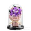 Flor Eterna Ramo de Rosas Artificiales con Cubierta de Cristal, Adorno de Lámpara de Flores, Adorno de Flor de Jabón, Navidad, Día de San Valentín, Regalo de Cumpleaños