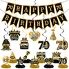 Guirlanda de decoração de aniversário transfronteiriça ornamento pendurado espiral banner de aniversário de 40 50 60 anos decoração pendurada ornamento de favo de mel