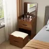 Penteadeira estilo creme minimalista moderna mesa de maquiagem com tampo flip armário de armazenamento para apartamento pequeno quarto mesa de cabeceira integrada para maquiagem