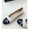Sapatilhas femininas macias estilo Chanel com laço e sola flexível 2026 nova chegada primavera corte baixo para calçar sapatilhas de balé Wanwan