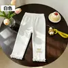 Calças infantis finas simples estilo novo primavera e verão repelentes de mosquitos calças casuais de nove pontos calças para bebês de perna estreita versátil