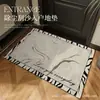 Alfombra de Piso Anillo de Seda Estilo Francés Alfombra de Piso para Entrada de Casa Puerta de Entrada Sentido Avanzado Recibidor Eliminación de Polvo Alfombrilla para Pies Alfombra Resistente a la Suciedad