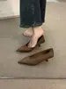 Tacones de aguja de punta fina, de alta gama, de nicho, elegantes, para mujer, adecuados para primavera y otoño, estilo francés, ropa de noche, para ir al trabajo, zapatos de abuela a la moda