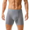 Bóxer para hombre de lujo sin costuras de color sólido largo, ropa interior deportiva suave de malla transpirable para hombre, modal
