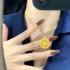 Nuevo Collar Brújula con Incrustaciones de Diamante Estilo Chino Vietnamita Oro Arena Método Antiguo para Mujer, Colgante Hueco Estilo Chino Vintage, Suministro para Transmisión en Vivo