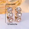 Popular Europeu e Americano Ouro Champagne e Diamante Branco Três Rodadas Cheias de Diamante Exquisite Cobre Banhado a Ouro Real Versátil Elegante Brincos Atacado