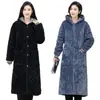 Abrigo de Algodón Grueso Forrado de Polar para Hombre Invierno Lobo del Norte Casual Largo Por Encima de la Rodilla Ropa de Trabajo Ropa para el Hogar