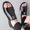 Sandálias Transfronteiriças Novo Estilo Sapatos de Praia Vazados Respiráveis Antiderrapantes Casuais ao Ar Livre Tamanho Extra Grande Sandálias de Couro Sapatos de Algodão Masculinos Estilo Masculino