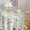 Tecido de Fundo Branco de Gaze Fresca com Renda Floral Coreana para Cobrir Mesa