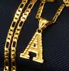 TK Nuevo Collar de Caramelo con Incrustaciones de Diamantes de 26 Letras Doble Capa Cobre Zirconio Chapado en Oro Real Cadena de Caja Redonda de 26 Letras