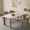 Juego de Mesa y Sillas de Comedor de Madera Maciza Pizarra para Sala de Estar, Diseño Minimalista Moderno, Resistente a Rayones, Adecuado para Varios Tamaños de Hogares, Mesa de Comedor Rectangular