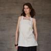 Chaleco de Lino Puro de Gama Alta con Cuello Halter y Espalda Descubierta para Mujer, Top de Tirantes sin Mangas de Diseñador, Camisa de Tirantes Sexy Americana