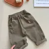 Pantalones Casuales de Primavera y Otoño para Niños y Niñas, Modernos, Estilo Japonés, Hong Kong y Coreano, Pantalones Largos Bordados con Dibujos Animados
