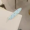 Lindo pasador de pinza de pato con lazo de lunares azules para mujer, pinza lateral para la frente para flequillo y pelitos sueltos, pasador de pinza de pato recto, accesorios para el cabello