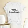 Camiseta para Mujer con Estampado 'Datos Interesantes Que No Me Importan', Manga Corta, Cuello Redondo, Holgada, Camiseta Femenina, Tops para Dama, Ropa Casual de Verano