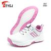 Zapatos de Golf para Mujer con Tacos Fijos Suela Antideslizante Zapatos Deportivos Botón Giratorio Zapatos de Golf Impermeables Modelos 1022