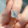 Anillo de Diamantes de Lujo Ligero Caliente Transfronterizo para Mujer Moda Clásico Anillo de Seis Garras Un Quilate Anillo de Boda Anillo Ajustable para Pareja