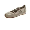 Zapatos Mary Jane Retro de Punta Cuadrada con Tira Cruzada para Mujer 2026 Verano Nuevos Tela Transpirable Suela Suave Planos de Tacón Bajo