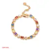 Pulseras de Joyería de Colores con Piedras Preciosas Europeas y Americanas Transfronterizas, Joyería Dopamina Arcoíris Incrustada con Perlas, Stock Listo del Fabricante