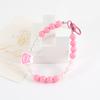 Llavero de Cabeza de Conejo con Flor para DIY Cadena Colgante para Funda de Teléfono Móvil Cuentas Hechas a Mano Gato Pequeño con Cabeza de Gato Cuentas Joyería Decorativa