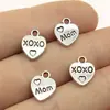 12X10Mm 0.6g Prata Antiga Feito à Mão DIY Acessórios para Joias Coração Coração Abraço Coração Mãe Pingente