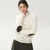 Estilo relajado~ Elegante cárdigan de punto de cachemira con cuello alto para mujer, engrosado para otoño e invierno, con detalles de patchwork