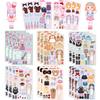 8 pegatinas originales de dibujos animados de chicas cambiantes, pegatinas de personajes DIY, fundas para teléfono móvil, juguetes educativos decorativos planos