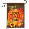Venta Caliente Transfronteriza Otoño Acción de Gracias Bandera de Jardín Calabaza Espantapájaros Exterior Decoración de Granja Lino Doble Cara Bandera de Jardín