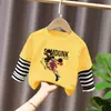 Camiseta de Manga Larga para Niños Niños 2026 Nuevas Llegadas Primavera y Otoño Camiseta con Estampado de Dibujos Animados para Niños Camiseta de Algodón Puro para Niños