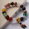 Pulsera de Semillas Bodhi Lingyin Ocho Nuevas Dieciocho Semillas para Hombres y Mujeres Cuentas de Buda Pulsera Duobao de 18 Semillas para Hombres y Mujeres Jade Blanco King Kong