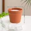 Mini Maceta de Plástico de Color Arcilla Simulada Paisaje en Miniatura Maceta para Suculentas Muñeca de Flor de Ganchillo Casa de Muñecas DIY Camino de Disparo