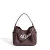 Bolso Cesta Estilo Nuevo 2026, Bolso Cruzado Capa Superior de Piel de Vaca, Bolso de Hombro de Cuero Genuino de Alta Gama, Bolso de Mano Tipo Cubo para Viajes Diarios