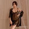 Cardigan de malla sexy para el hogar de verano, pijama, camisón, traje de camisón, micro transparente, tiras, lencería sexy, almohadilla para el pecho, tentación