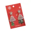 Pendientes de Navidad Transfronterizos Aguja de Plata 925 Estrella de Cinco Puntas Aleación Pendientes de Diamante Árbol de Navidad Pendientes de Diamante Rosa Venta al por mayor