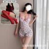 Traje Sexy y Sexy con Estampado Floral de Cerezas Que Se Puede Usar Afuera, No Hay Necesidad de Quitarse los Tirantes, Pijama de Cuello en V y Almohadilla en el Pecho, Cómodo para el Hogar