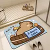 Tapete de Piso Estilo Barro Diatomeas Capibala Tapete de Piso para Baño Felpudo Absorbente para Puerta de Inodoro Tapete para Puerta de Entrada