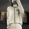 Nuevo Suéter de Lana Cardigan Tejido Ropa de Abrigo Versátil Capa Base Suéter Abrigo para Mujer Bloque de Color Otoño/Invierno 2026
