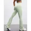 Pantalones de Yoga Ajustados de Pierna Ancha Color Nude Europeos y Americanos Levanta Glúteos de Cintura Alta Casuales de Campana Pantalones Deportivos de Fitness Yoga para Mujer