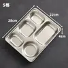 Prato de Jantar de Aço Inoxidável 304 Fast Food Crianças Adulto Estudante Cantina Compartimento Marmita Jardim de Infância Crianças Bebê Prato de Jantar