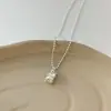 Cadena para Clavícula de Metal con Borla de Corazón Moda Estilo Coreano Diseño de Nicho Lujo Ligero Versátil Uso Diario Collar que Conserva el Color