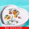 Cesta redonda de ratán con forma de corazón para casas de huéspedes, hoteles, villas, con portavasos, bandeja de desayuno, bandeja flotante para piscina y aguas termales