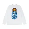Bape Ape Head marca de moda unisex cuello redondo manga larga algodón estampado holgado chaqueta sudadera de otoño e invierno para hombre